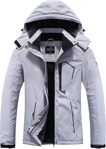 Pooluly Women’s Warm Waterproof Hooded Ski Jacket